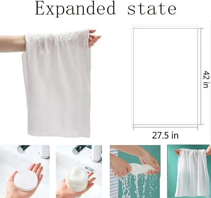 5 Pcs Disposable Bath Towels,42 x 27 inch Bath Towel,Individual Packaging Mini Cotton Coin Towels,Hotel Large Towel,Portable Towels Camping Wipes Magic Towels Compressed Bath Towel Wash Cloths