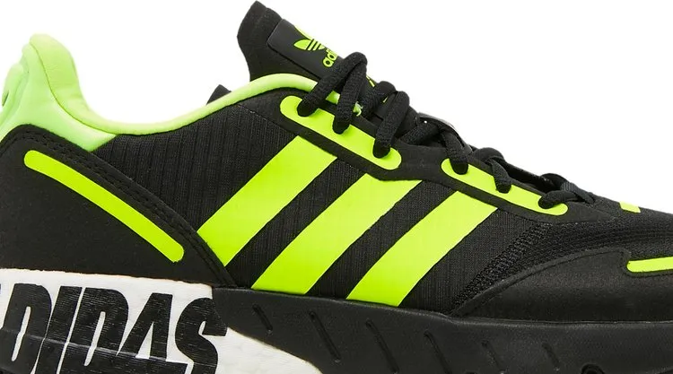 Adidas ZX 1K Boost 'Bold Logo Graphic - Black Solar Yellow' Sneakers, Black