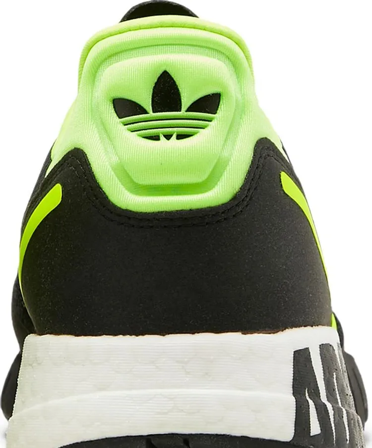 Adidas ZX 1K Boost 'Bold Logo Graphic - Black Solar Yellow' Sneakers, Black