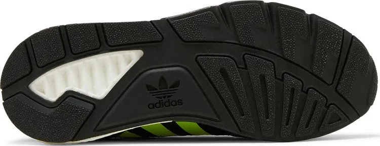 Adidas ZX 1K Boost 'Bold Logo Graphic - Black Solar Yellow' Sneakers, Black