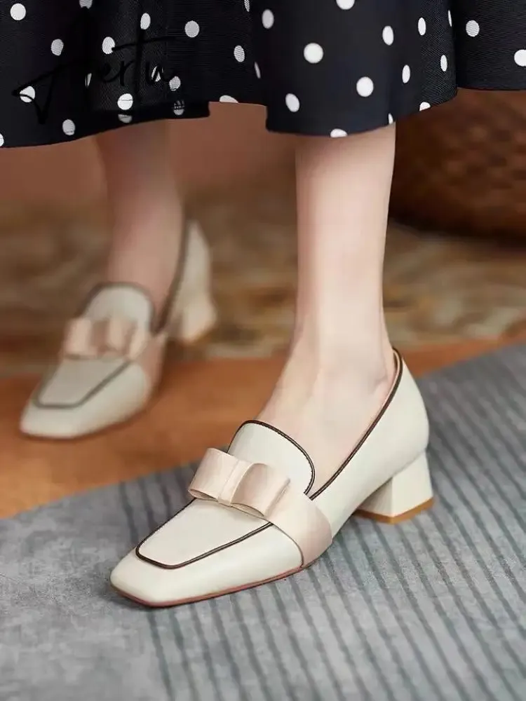 Aiertu Spring Shoes Female British Style New Thick-soled College Style Casual Loafers Genuine Leather Fashion Shoes Girls