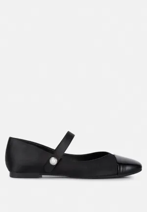 Albi Patent Toe Cap Satin Mary Jane