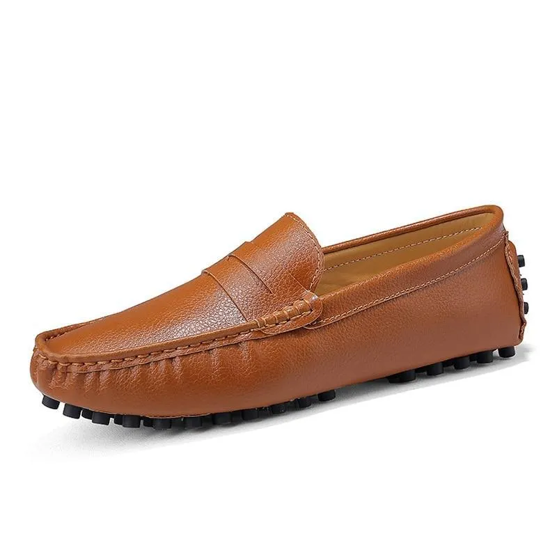 Angelo Ricci™ Genuine Leather Loafers With Spikes