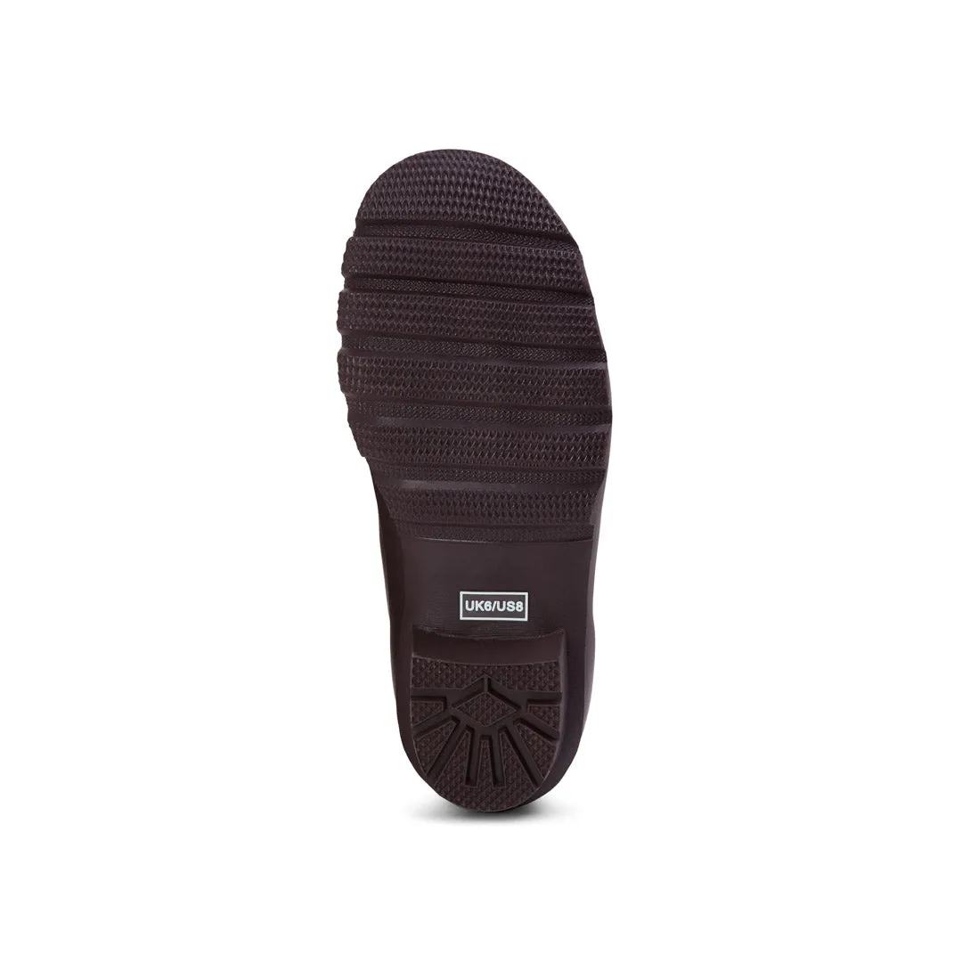 Ankle Wellies - Chocolate and Orange Trim - Wide Foot - Easy to Slip On