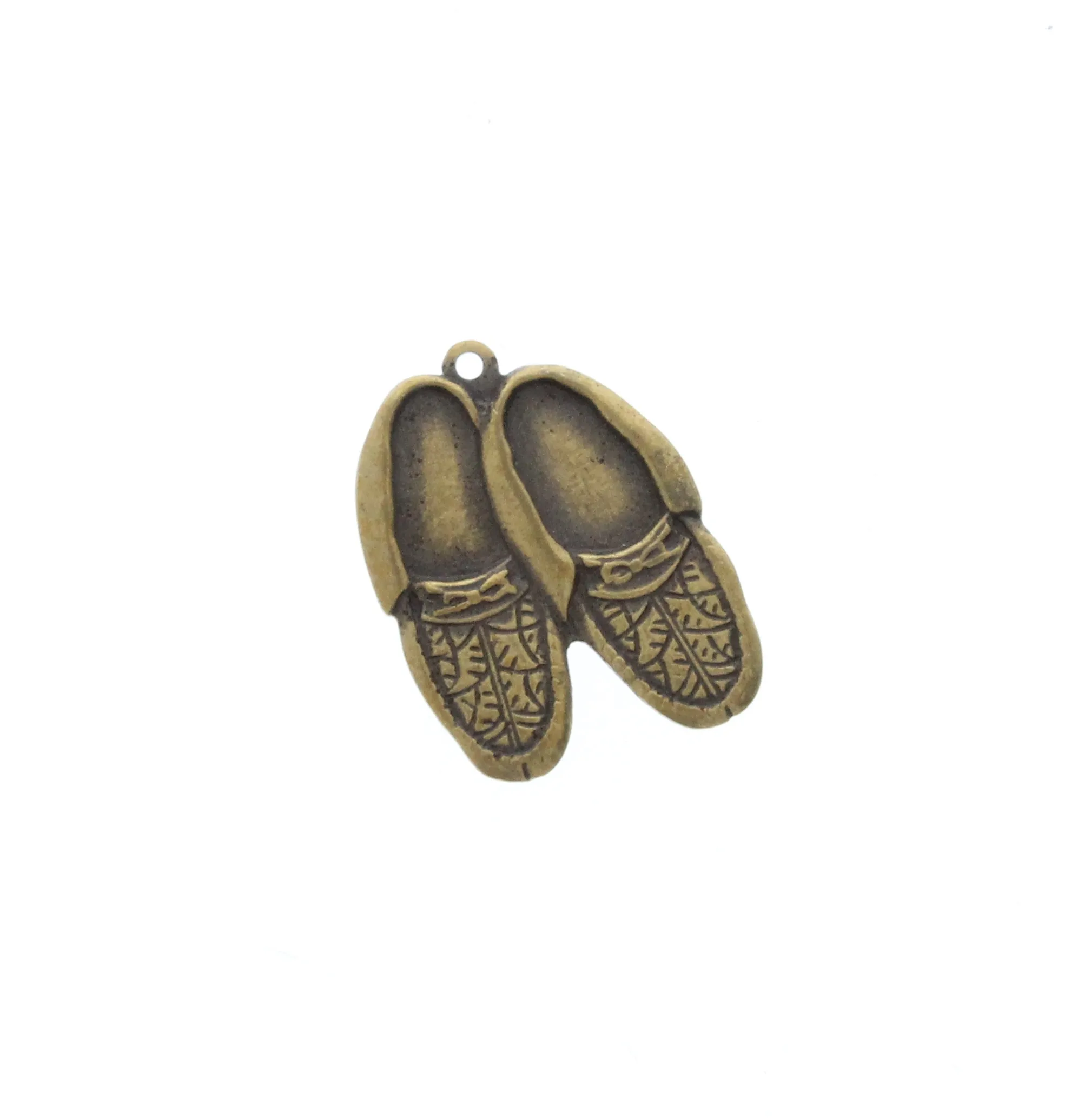 Antique Brass Moccasins Shoe Charm, Pk/6