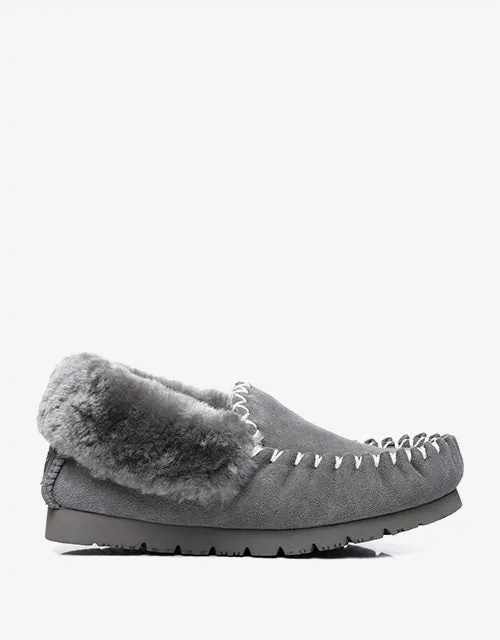 Australian Shepherd UGG Ankle Slippers Unisex Popo Premium Sheepskin Moccasins