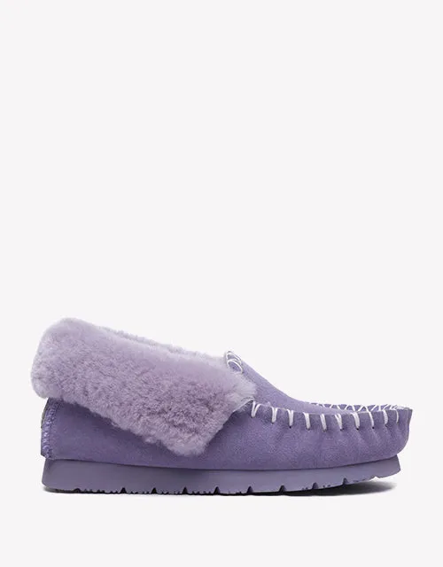 Australian Shepherd UGG Ankle Slippers Unisex Popo Premium Sheepskin Moccasins