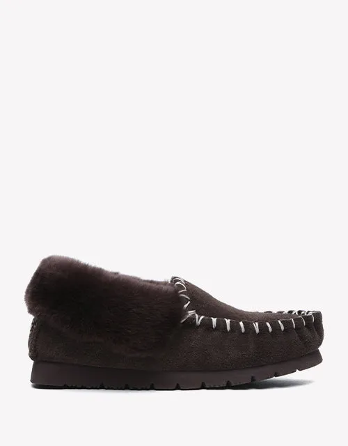 Australian Shepherd UGG Ankle Slippers Unisex Popo Premium Sheepskin Moccasins
