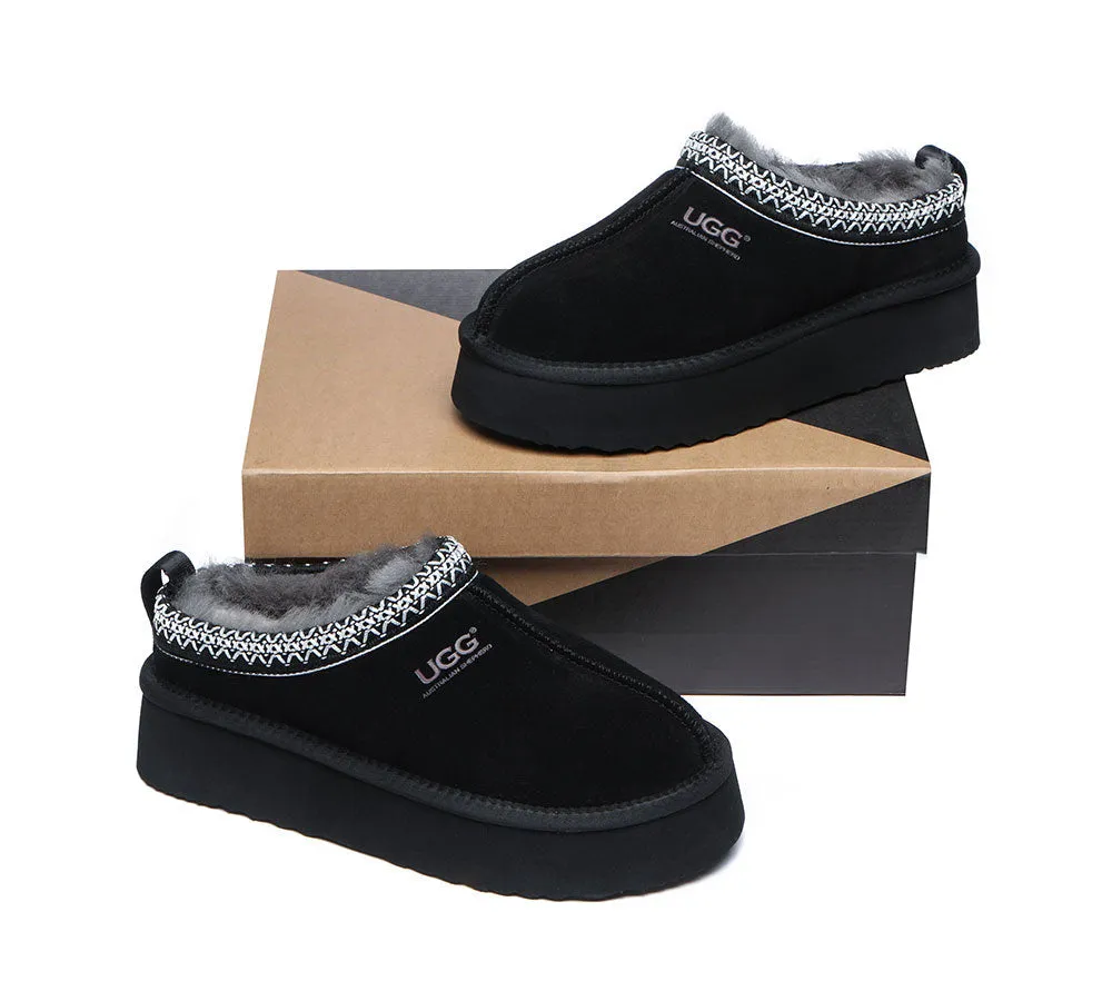 AUSTRALIAN SHEPHERD® UGG Slippers Sheepskin Wool Ankle Platform Tazzy Ventus