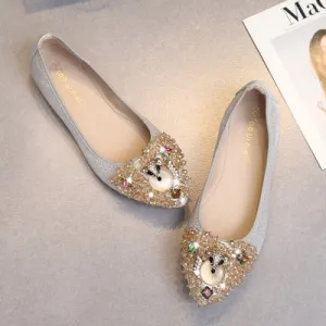 Ballet Foldable Crystal Slip on Designer Sandals