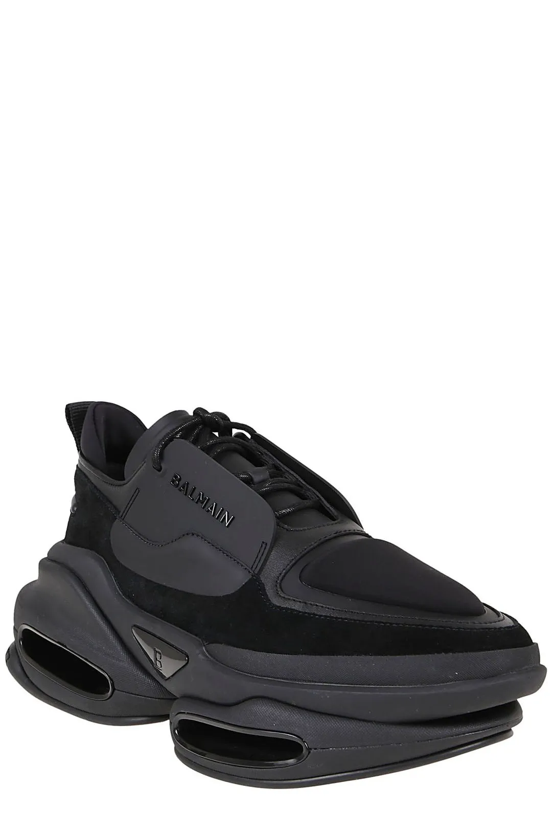 Balmain B-Bold Lace-Up Logo Embossed Sneakers