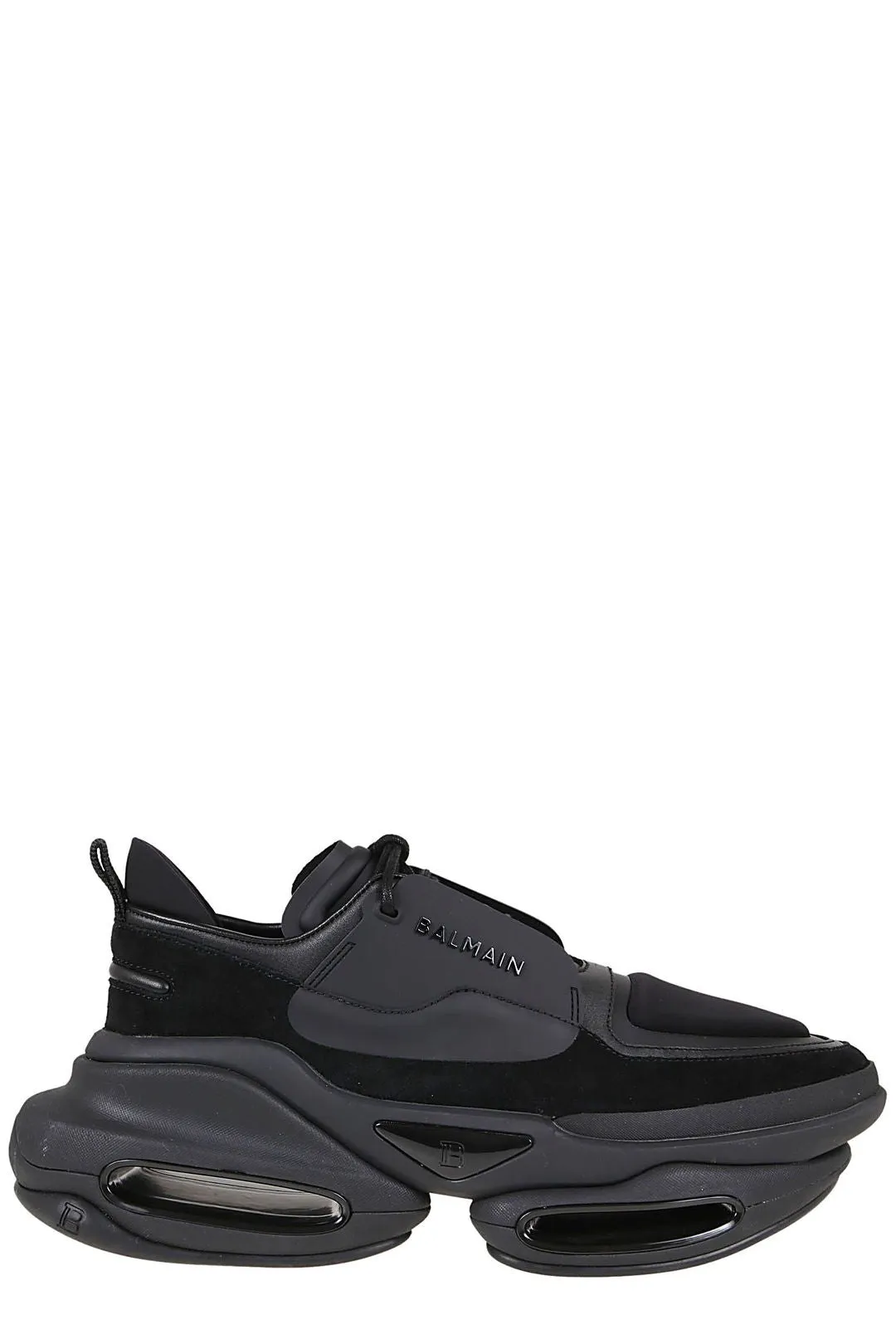 Balmain B-Bold Lace-Up Logo Embossed Sneakers