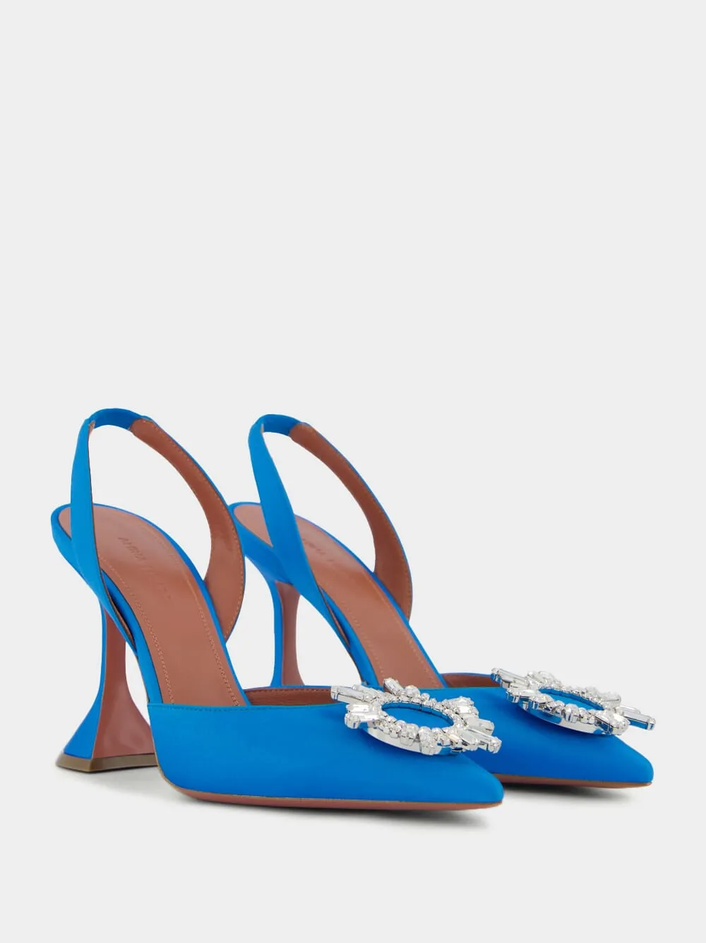 Begum Sling 95mm Satin Pumps