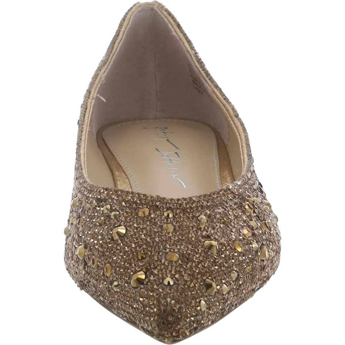 Betsey Johnson Womens Jude Embellished Low Heel Pointed Toe Flats