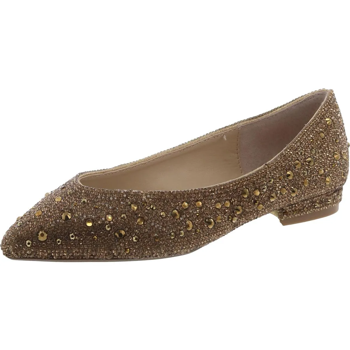 Betsey Johnson Womens Jude Embellished Low Heel Pointed Toe Flats