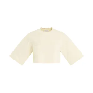 Big Logo X Crop T-Shirt in Beige