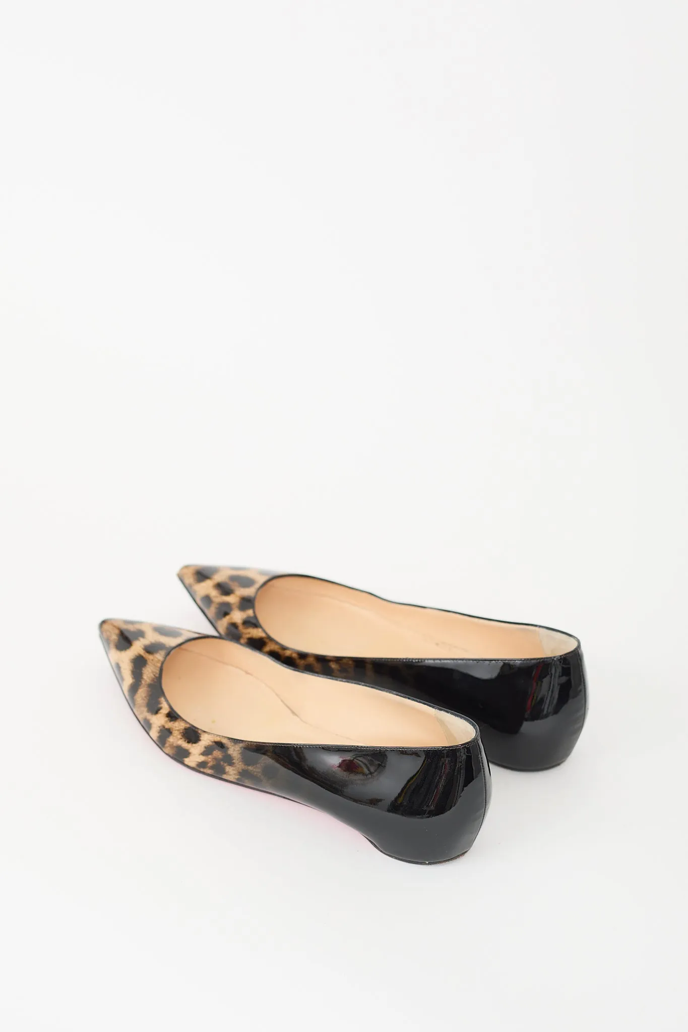 Black & Brown Patent Printed Flat