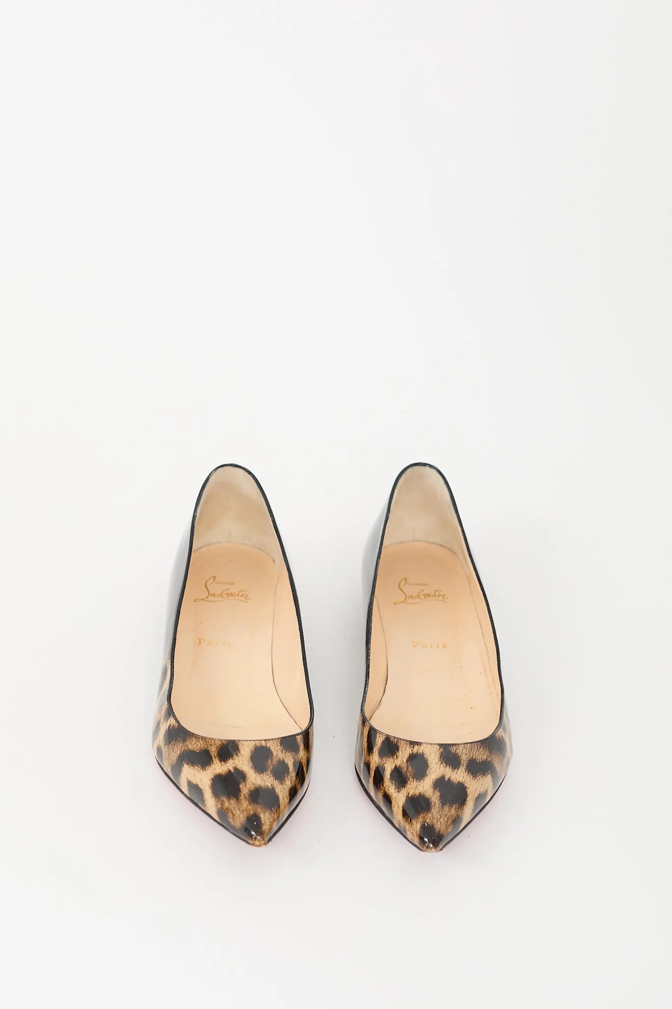 Black & Brown Patent Printed Flat
