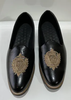 BLACK LEATHER SHOES FOR MEN