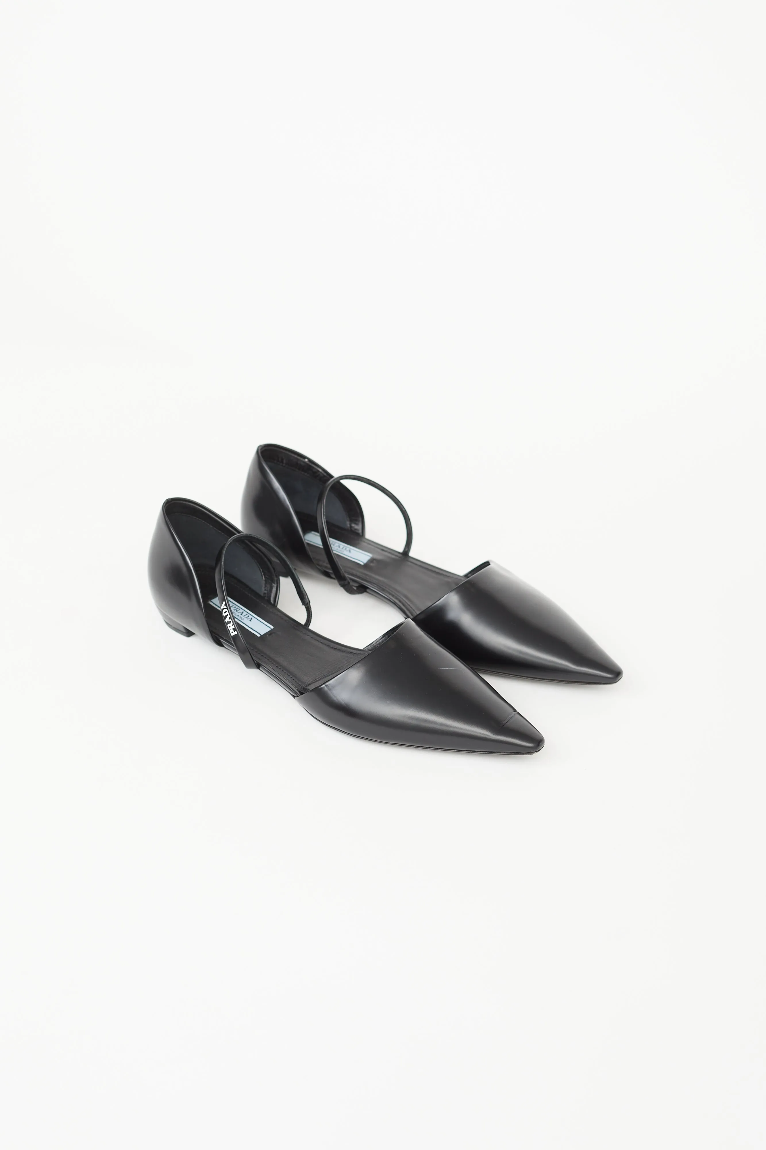 Black Patent Leather Pointed Flat