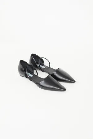 Black Patent Leather Pointed Flat