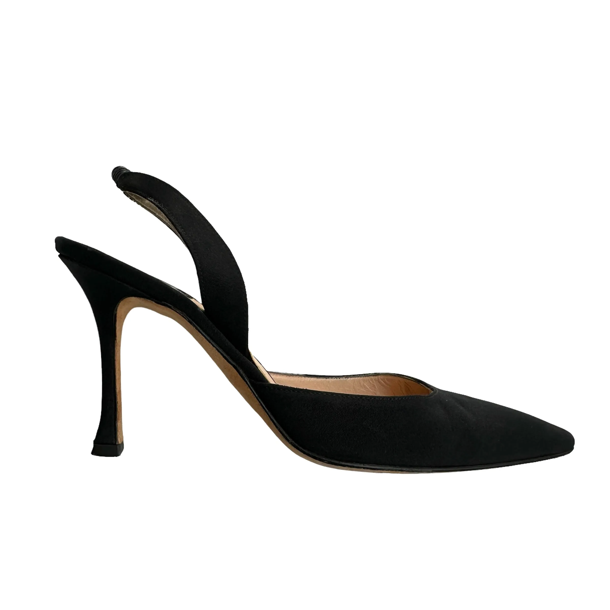 Black Slingback Heels - 5