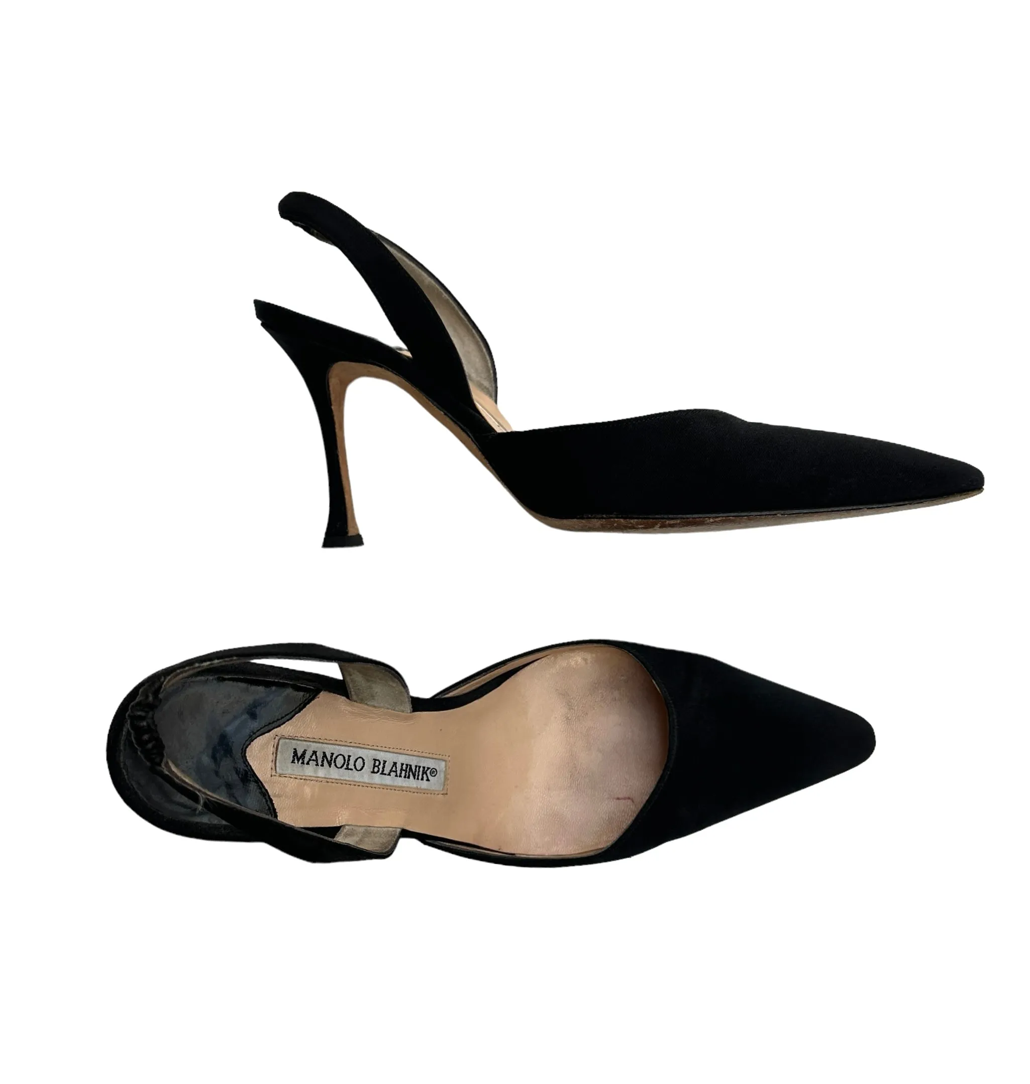 Black Slingback Heels - 5