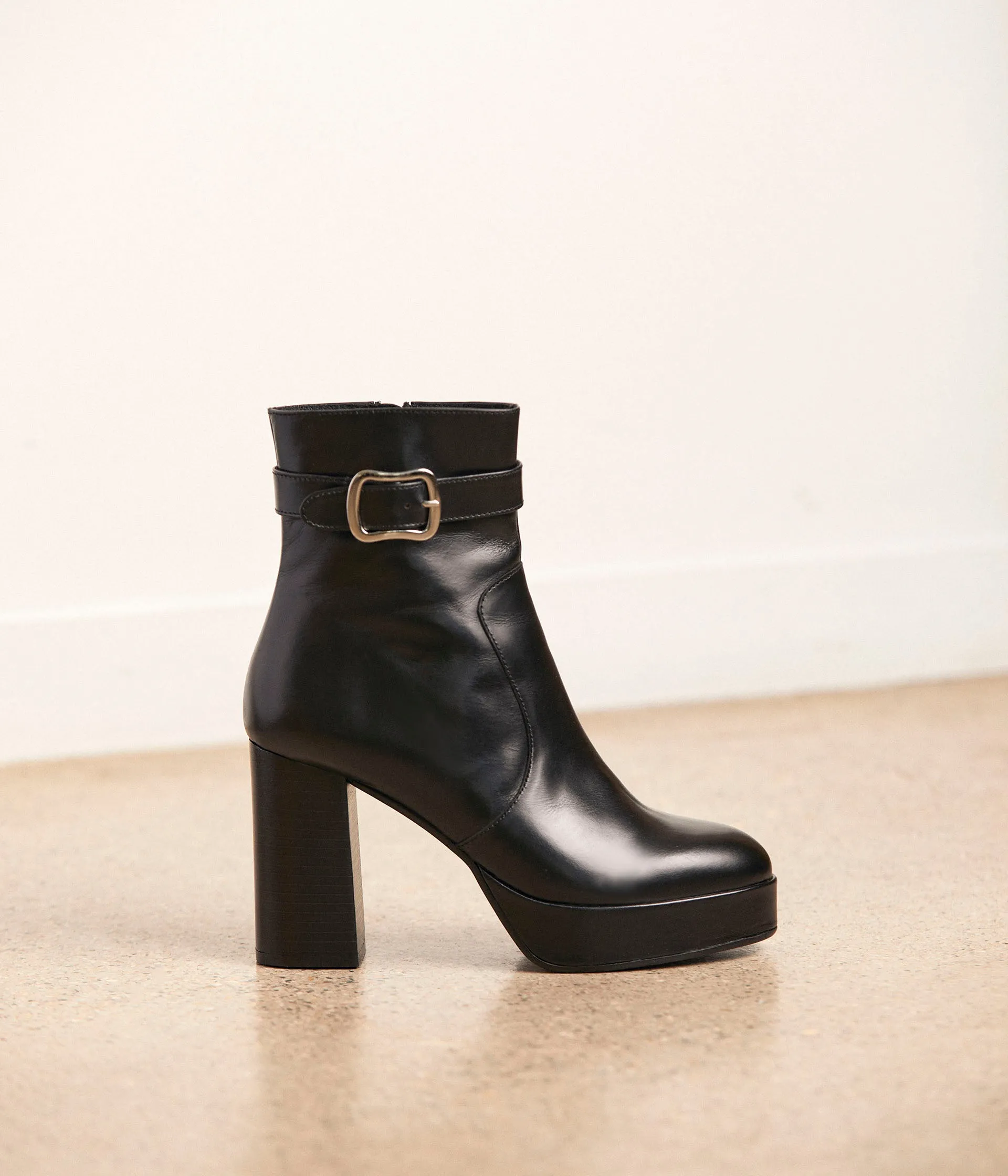 Boots noires talon Aventine