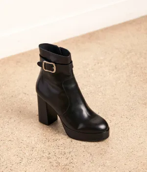 Boots noires talon Aventine