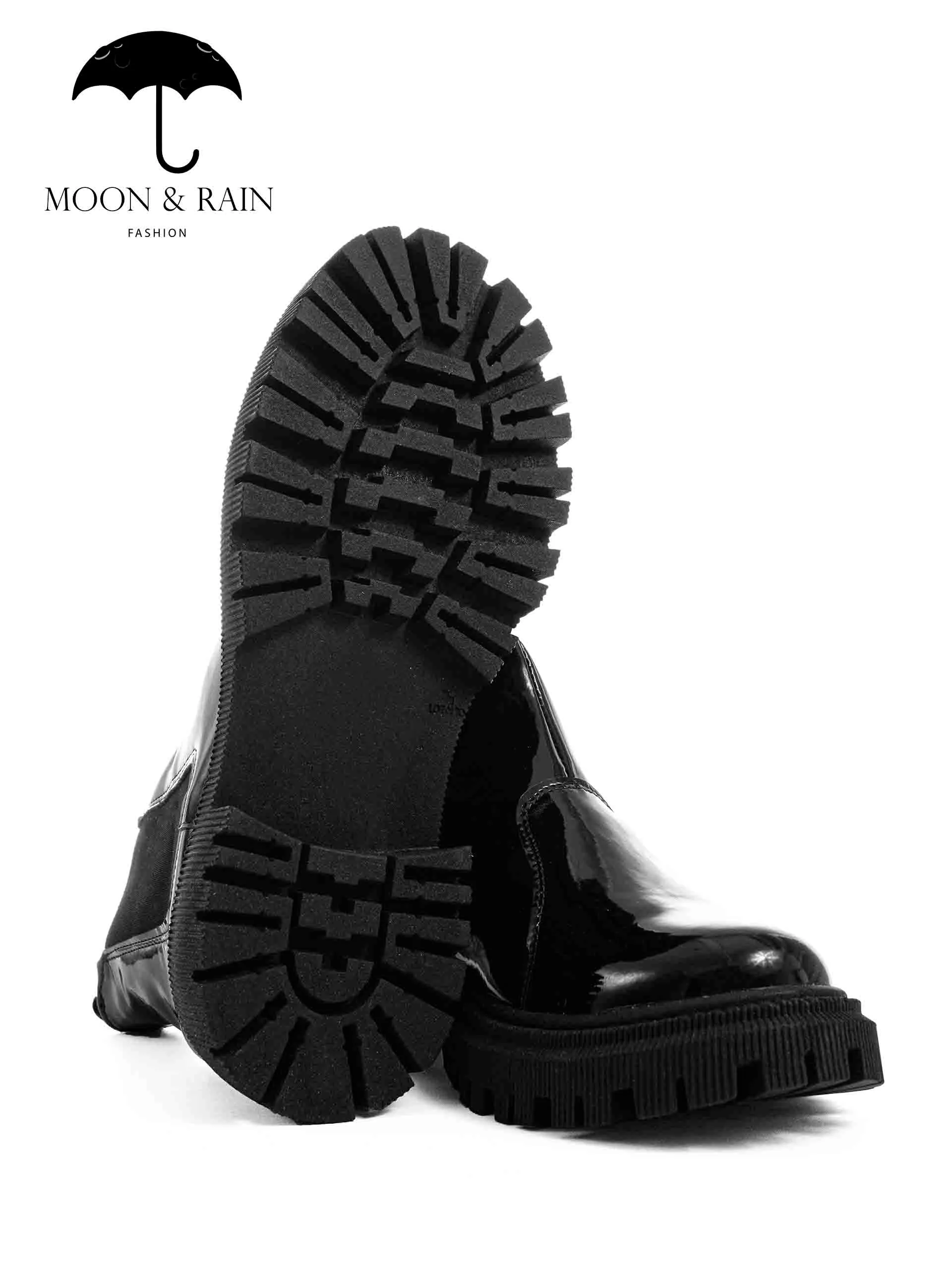 Botines para Dama Style Chelsea Boots Negras Charol Lisa