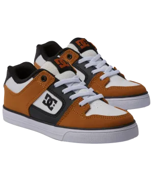 Boys Pure Elastic Shoes in Wheat & White
