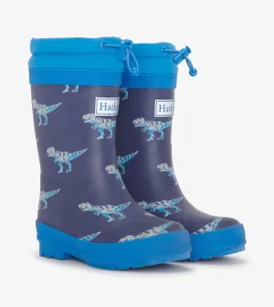Boys T-Rex Attack Sherpa Lined Wellies