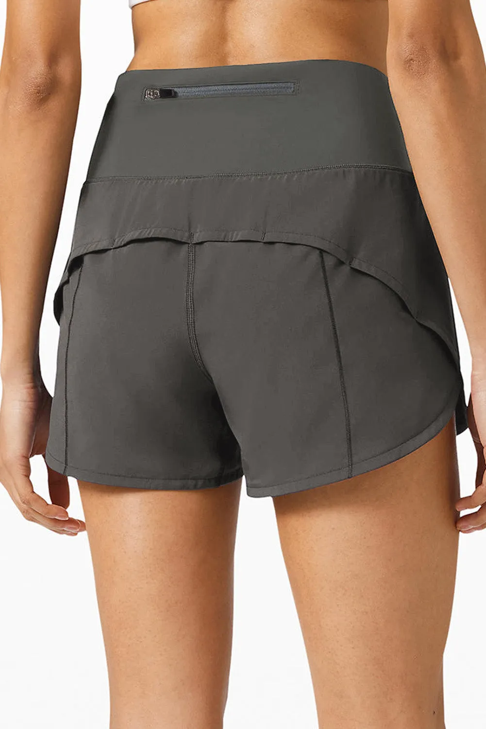 Burgundy Wide Waistband High Waist Sports Shorts