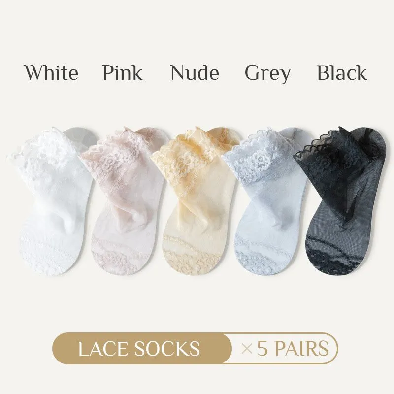 [Buy 3 Get 2 Free] Summer Anti-slip Breathable Lace Socks