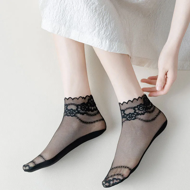 [Buy 3 Get 2 Free] Summer Anti-slip Breathable Lace Socks