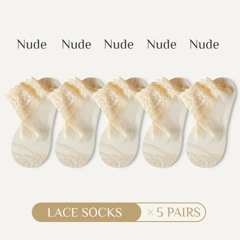[Buy 3 Get 2 Free] Summer Anti-slip Breathable Lace Socks