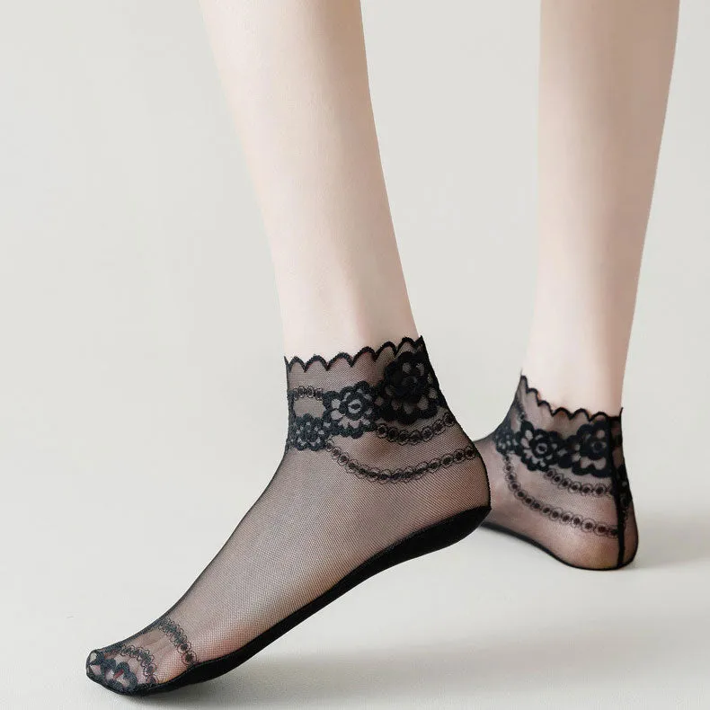 [Buy 3 Get 2 Free] Summer Anti-slip Breathable Lace Socks