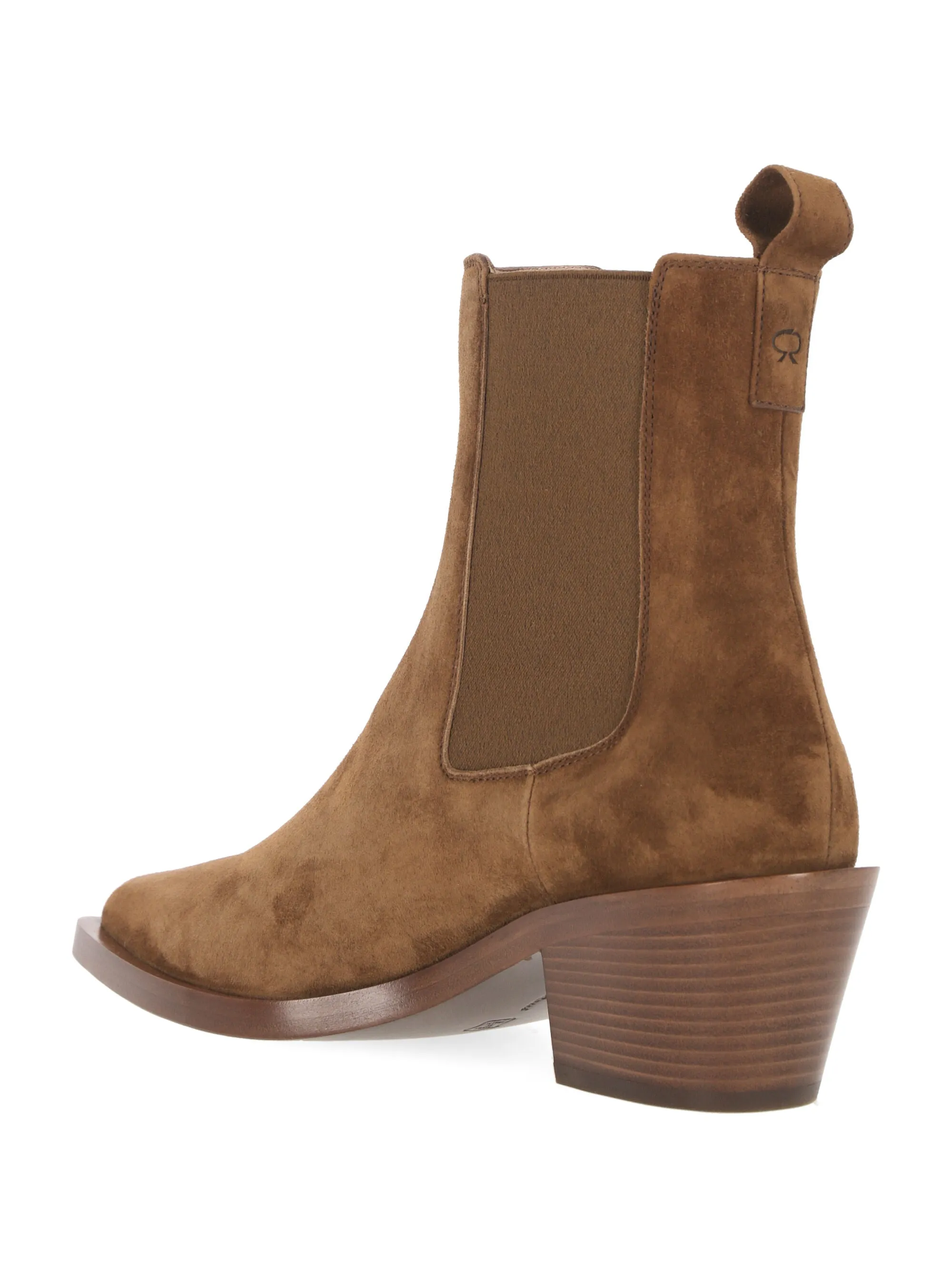 Camel Brown Suede Pointed Toe Boots