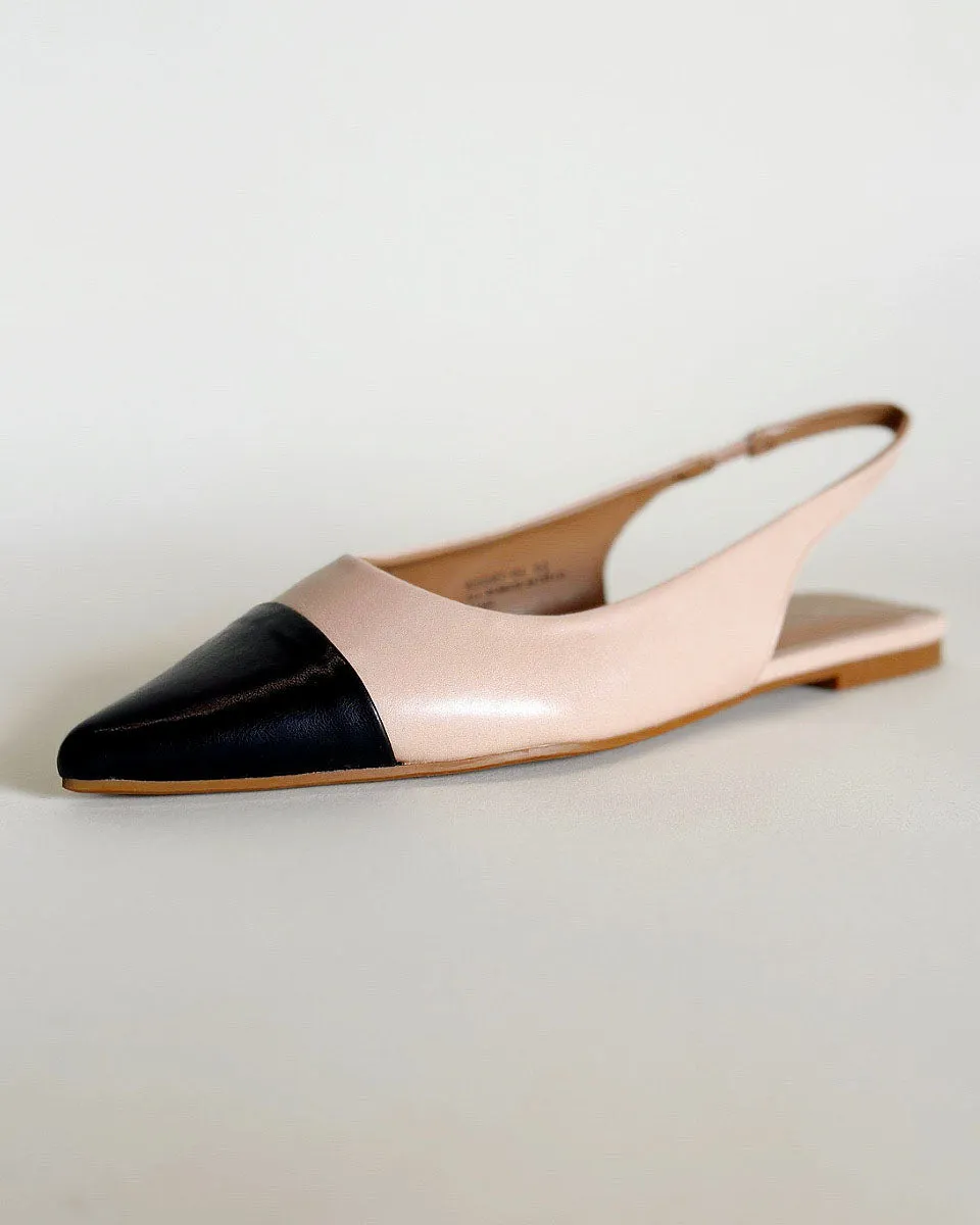 Cap Toe Sling Back Flats