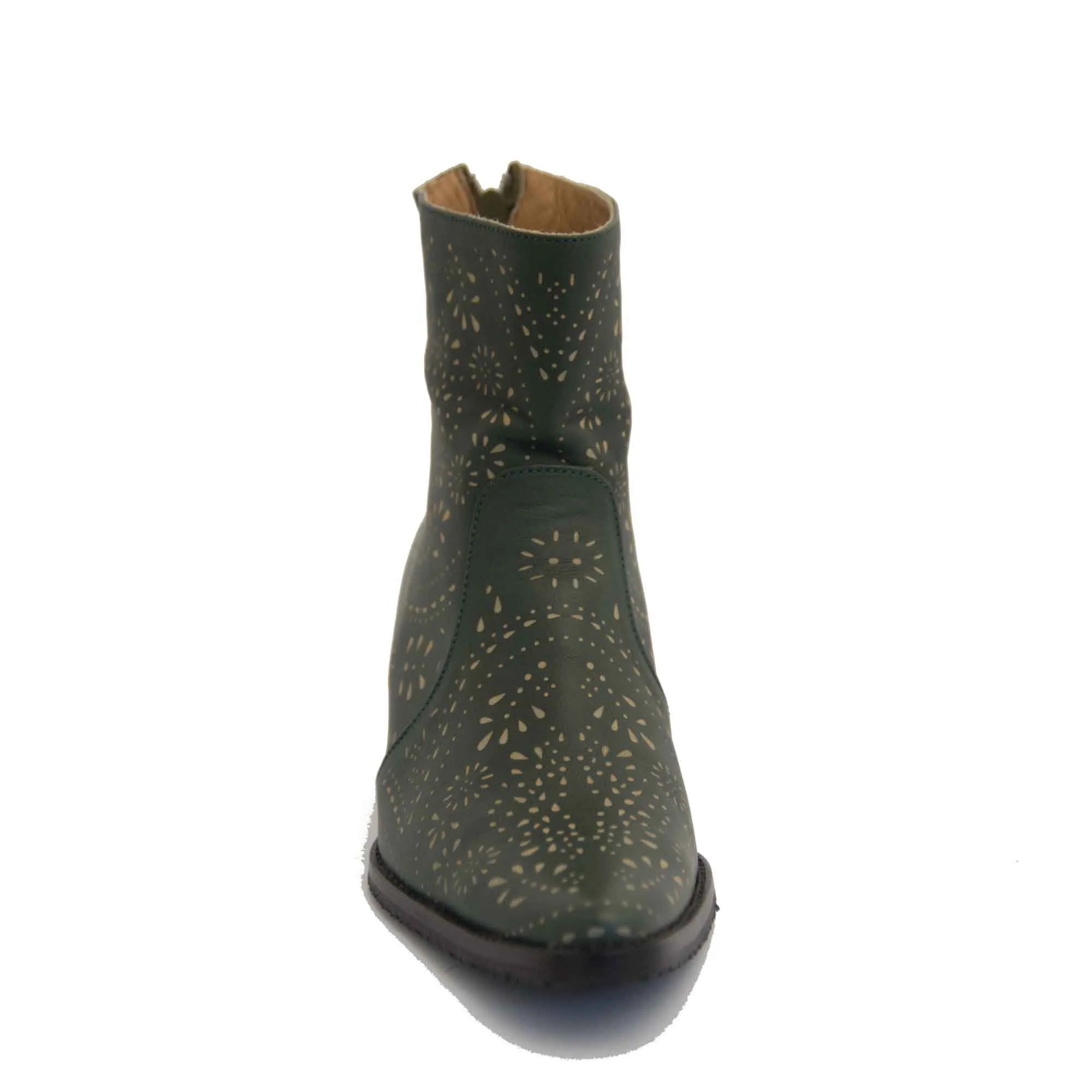 Cheyenne Short Laser Cut Leather Boot
