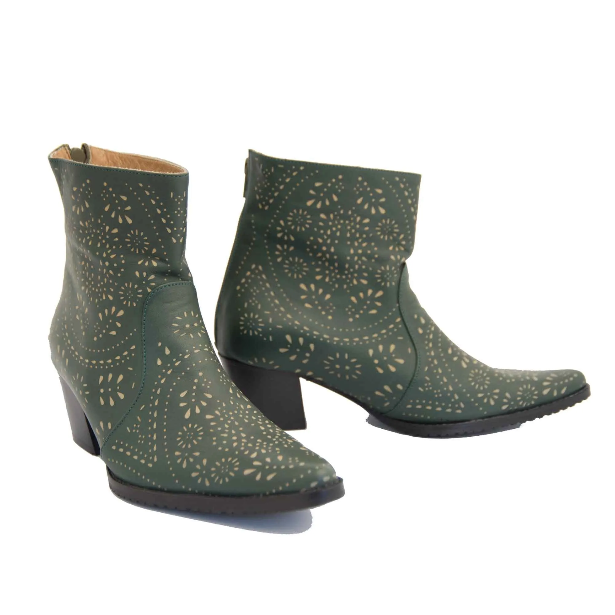Cheyenne Short Laser Cut Leather Boot