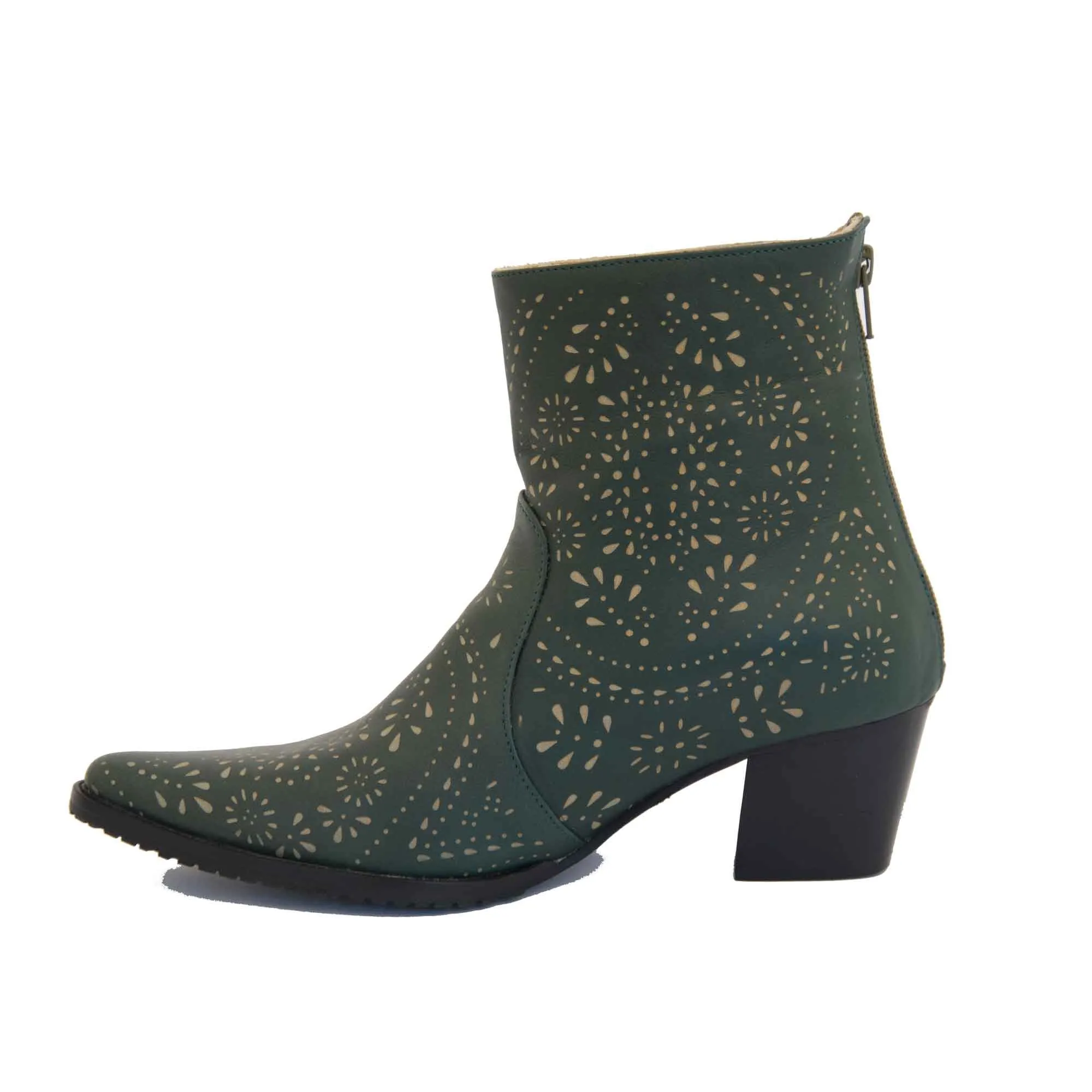 Cheyenne Short Laser Cut Leather Boot