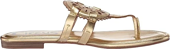 Circus By Sam Edelman Canyon Pure Gold Metallic Faux Leather Thong Flats Sandals