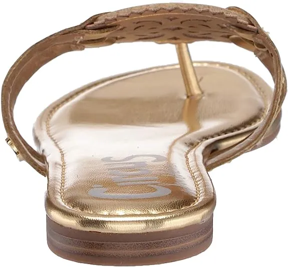 Circus By Sam Edelman Canyon Pure Gold Metallic Faux Leather Thong Flats Sandals