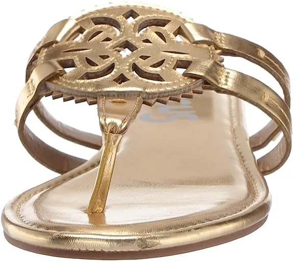 Circus By Sam Edelman Canyon Pure Gold Metallic Faux Leather Thong Flats Sandals