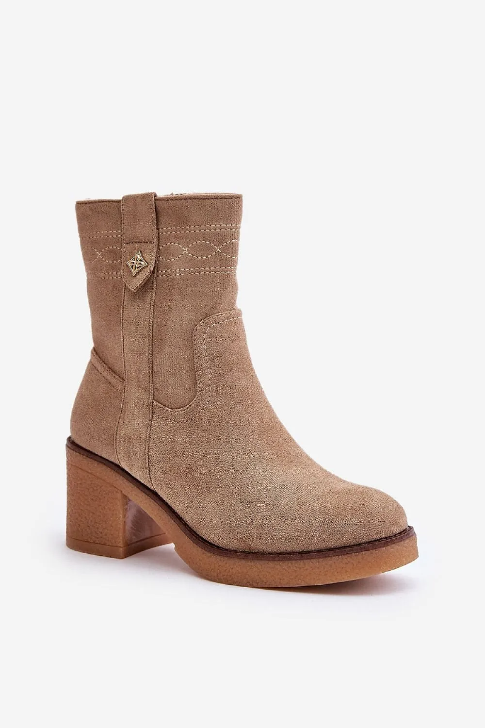 Classic eco suede heel boots