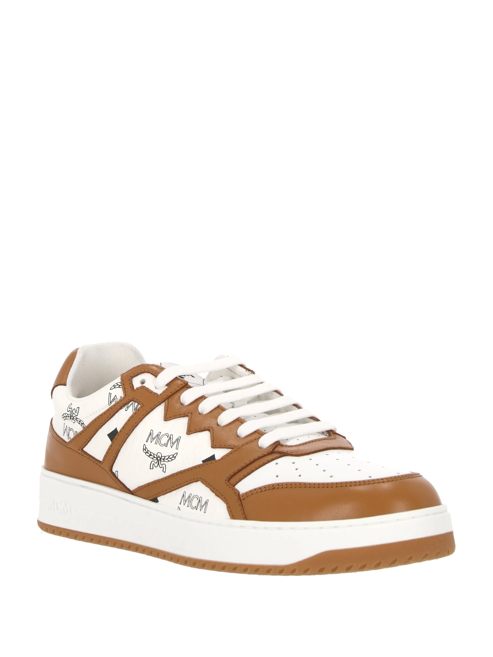 Cognac and Off-White Moccasin Flat Shoes