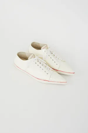Cream Patent Pointed Toe Sneaker