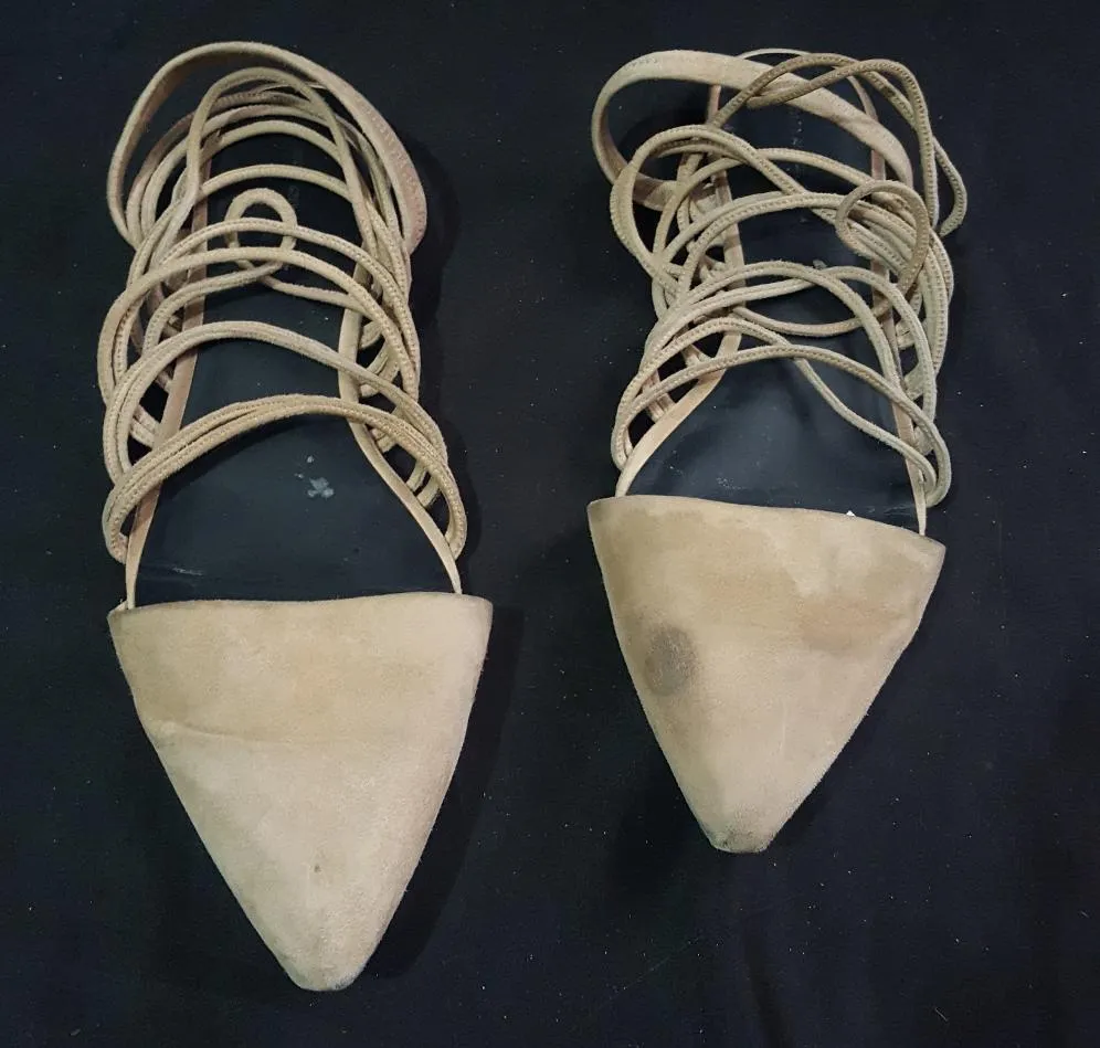 Custom Painted Alexander Wang Suede Pointy Toe Flats size 40