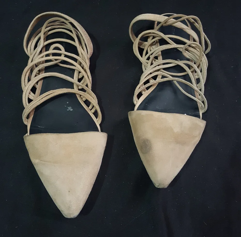 Custom Painted Alexander Wang Suede Pointy Toe Flats size 40